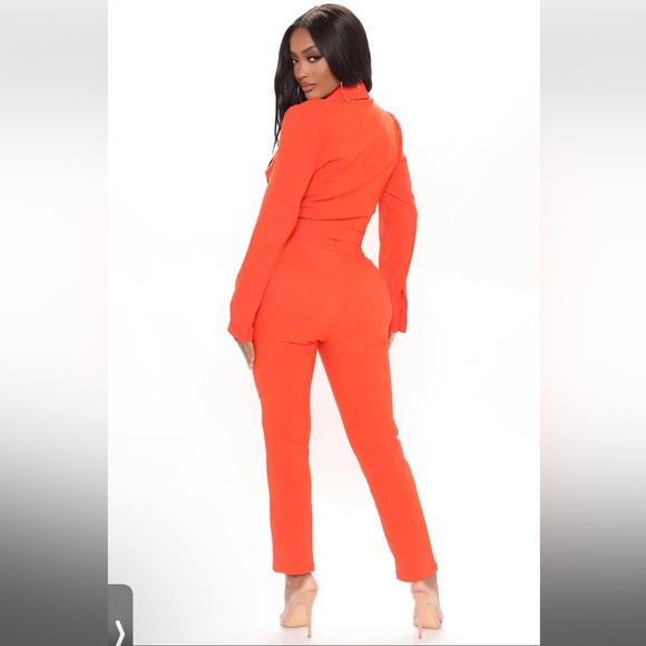 NWT Orange Blazer Pant Set - Picture 4 of 7